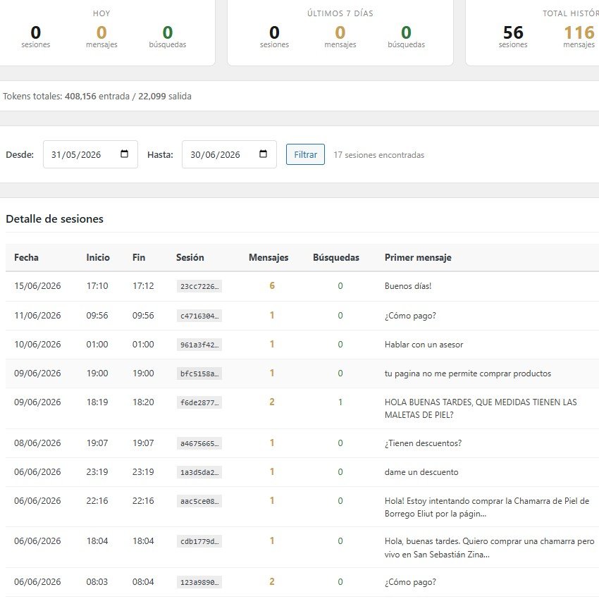 Chatbot con IA — recomendando productos al cliente