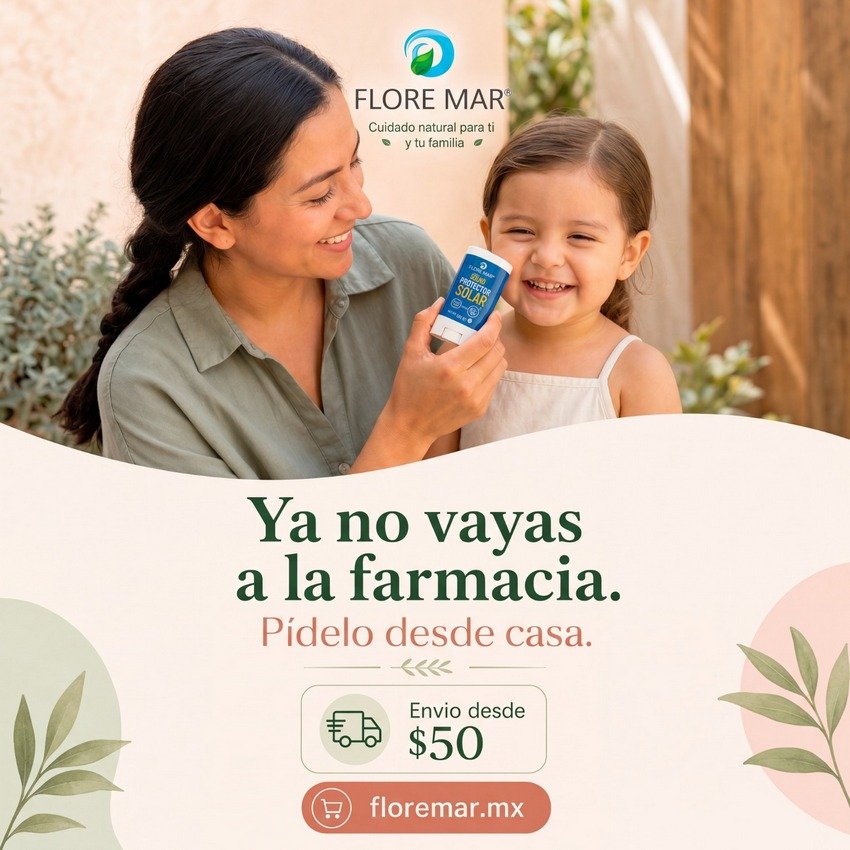 Imagen publicitaria para redes — producto protector Flore Mar